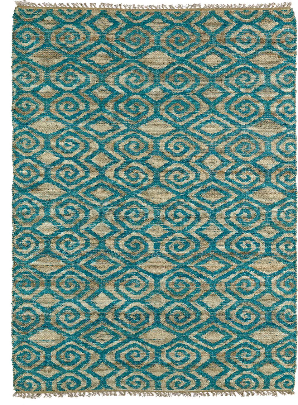 Modern Loom Kenwood Flatweave Teal Patterned Modern Rug