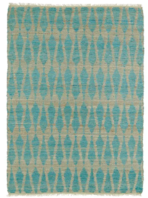 Modern Loom Kenwood Flatweave Teal Patterned Modern Rug 2