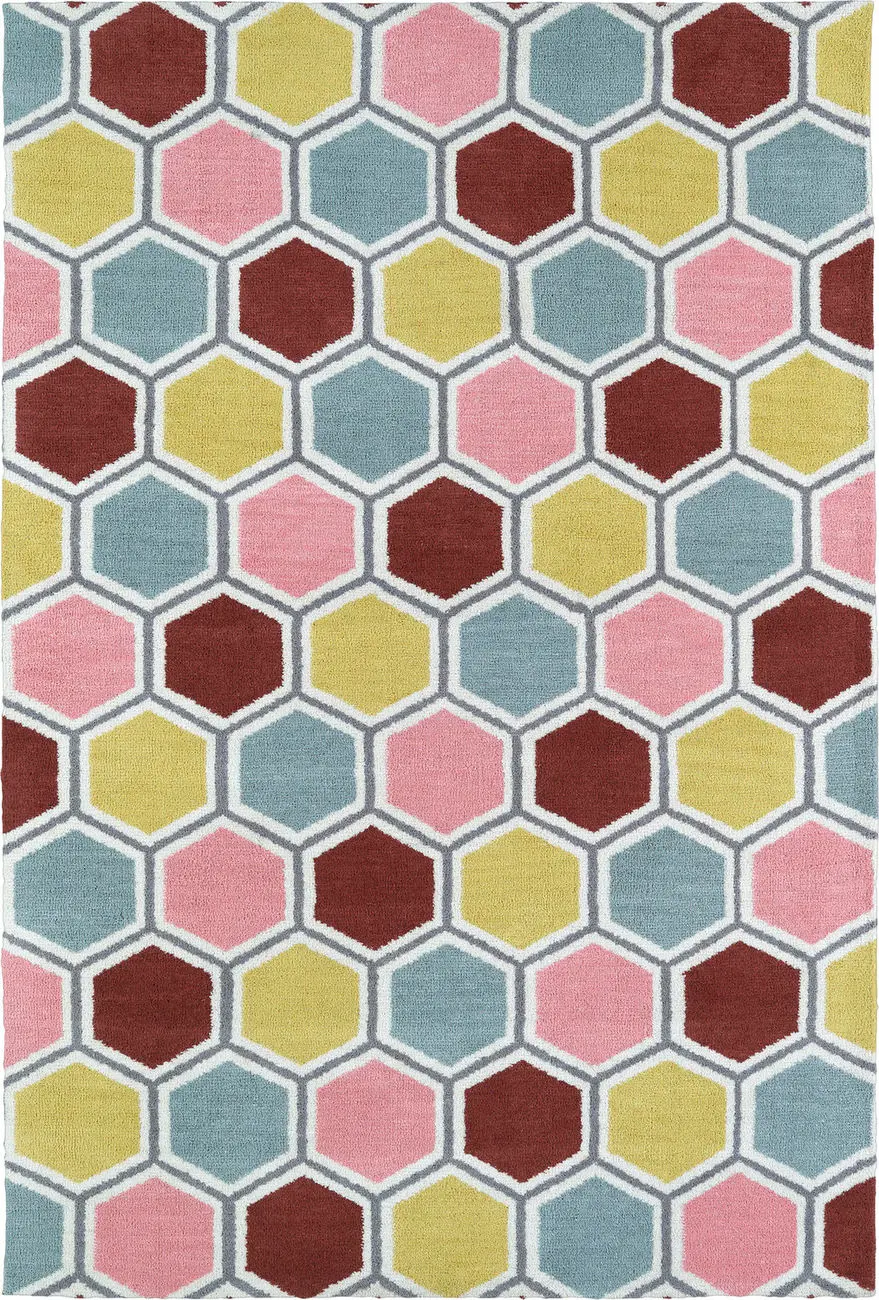 Modern Loom Lily & Liam Pink Patterned Modern Rug 2