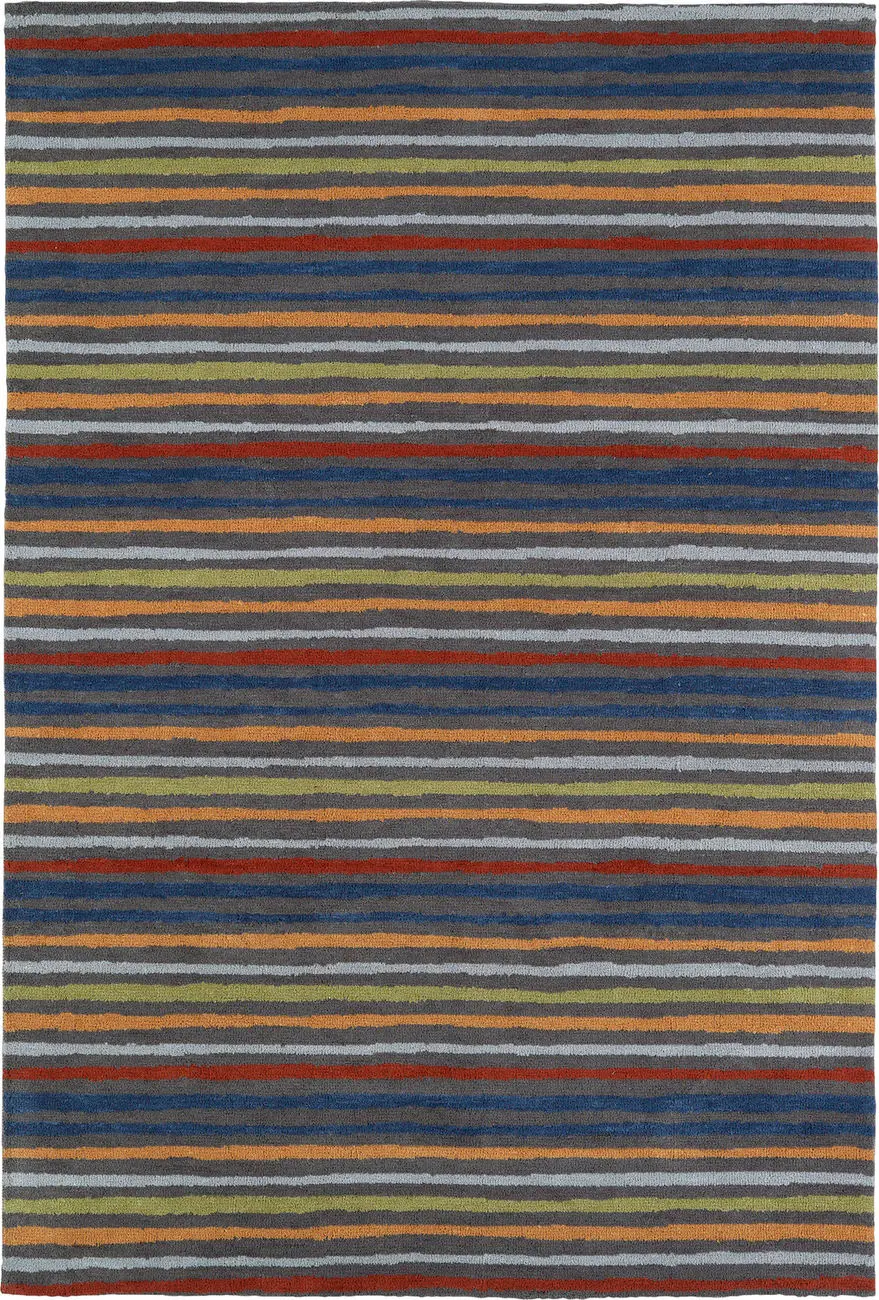 Modern Loom Lily & Liam Dark Grey Striped Modern Rug