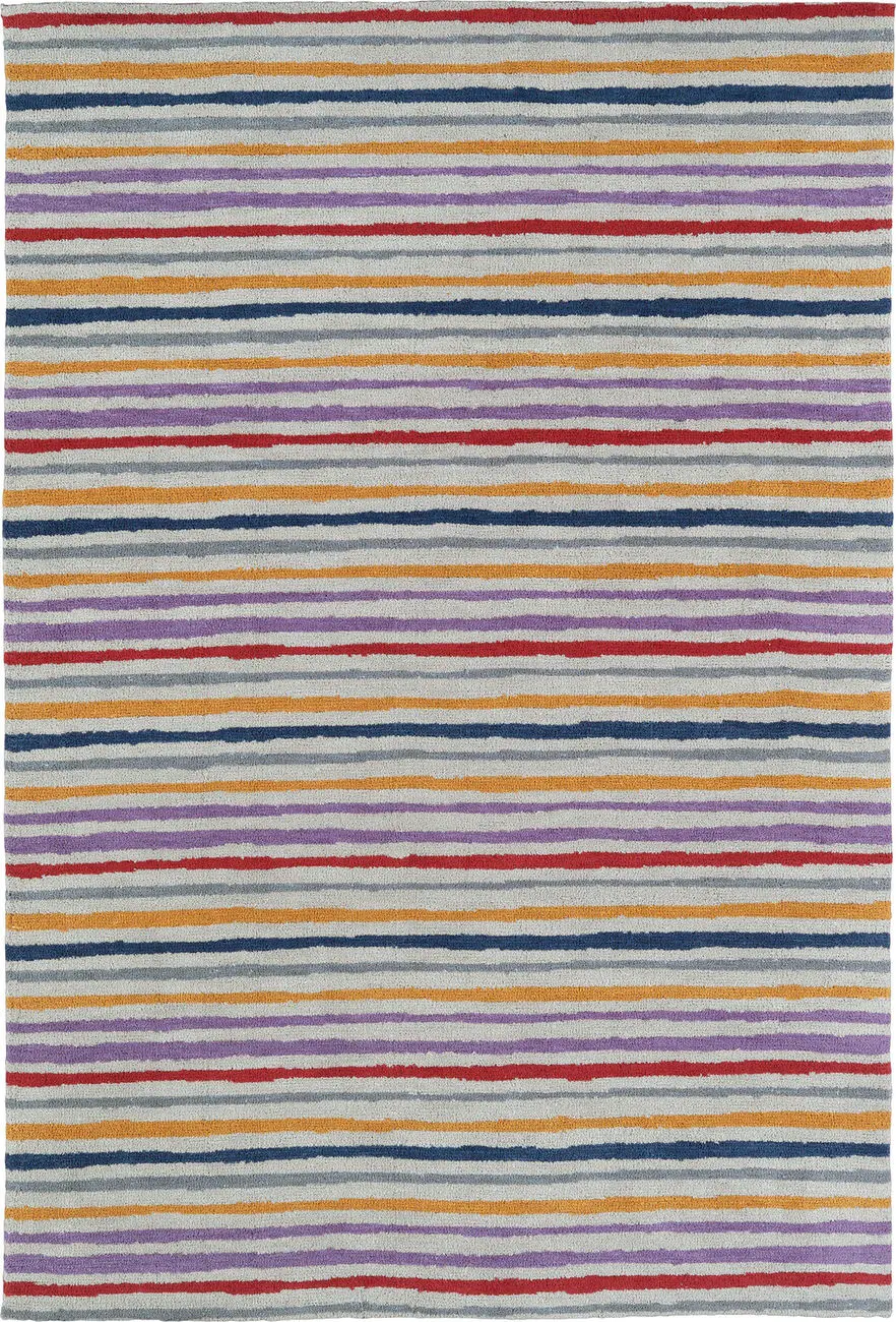 Modern Loom Lily & Liam Grey Striped Modern Rug 3