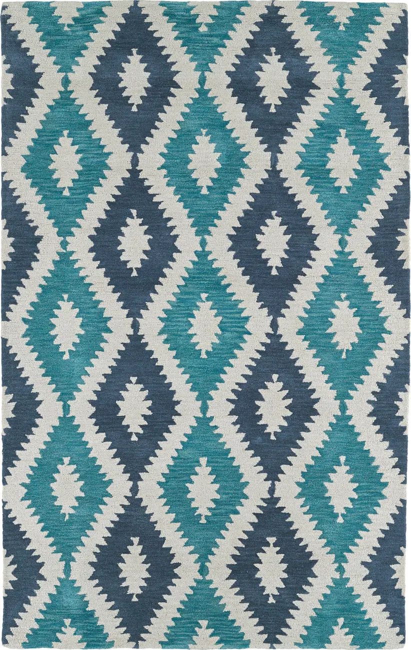 Modern Loom Lakota Turquoise Southwest Contemporary Rug