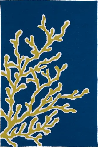 Modern Loom Matira Navy Outdoor Floral Contemporary Rug