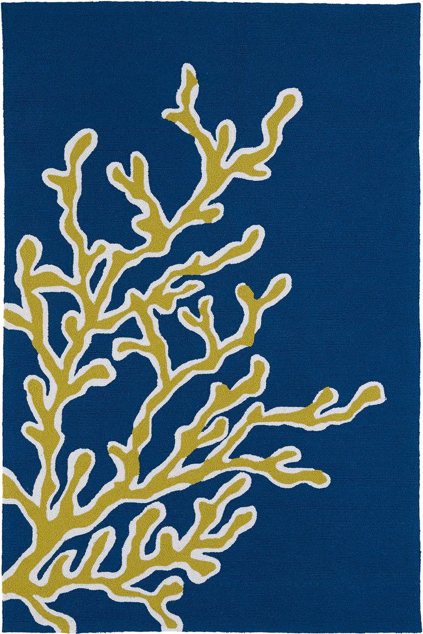 Modern Loom Matira Navy Outdoor Floral Contemporary Rug