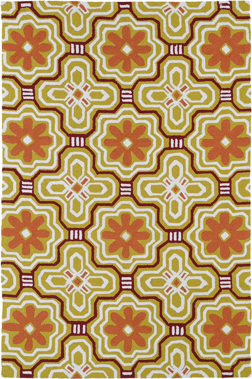 Modern Loom Matira Gold Outdoor Patterned Modern Rug