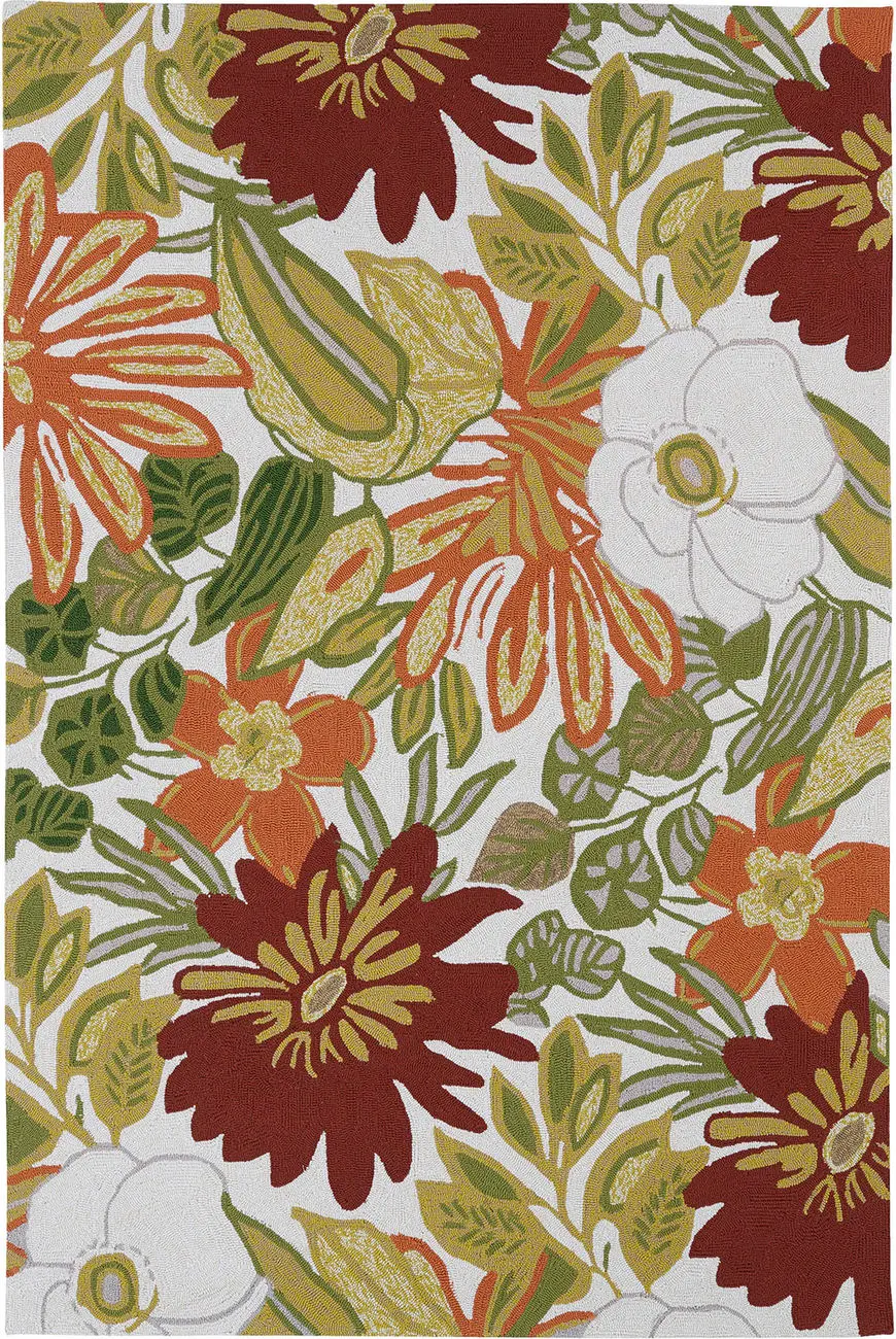 Modern Loom Matira Ivory Outdoor Floral Contemporary Rug