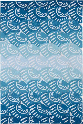 Modern Loom Matira Navy Outdoor Floral Contemporary Rug 4