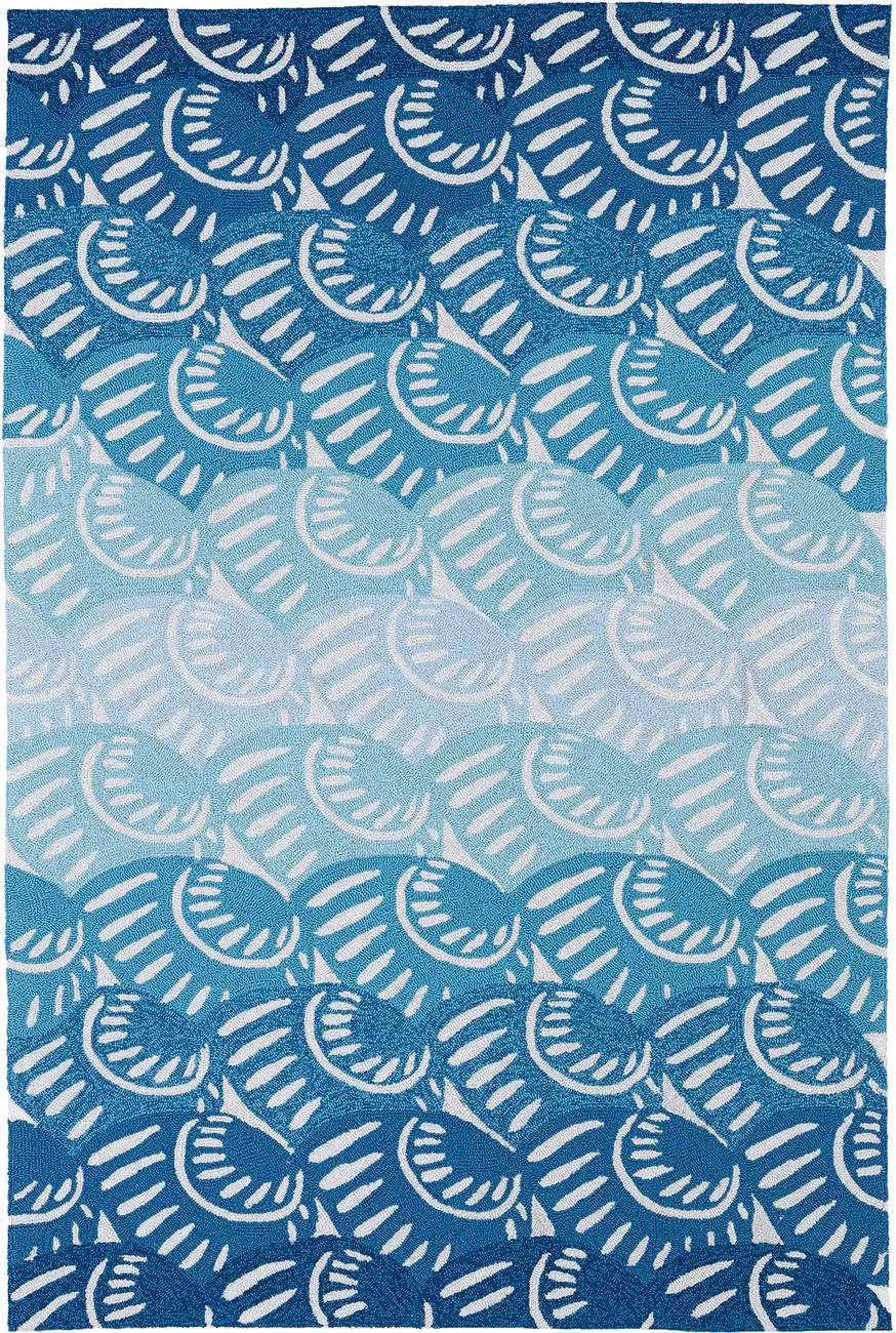 Modern Loom Matira Navy Outdoor Floral Contemporary Rug 4