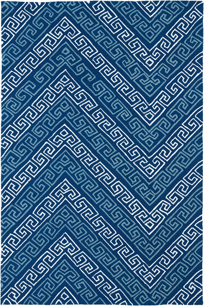 Modern Loom Matira Navy Outdoor Patterned Modern Rug 2