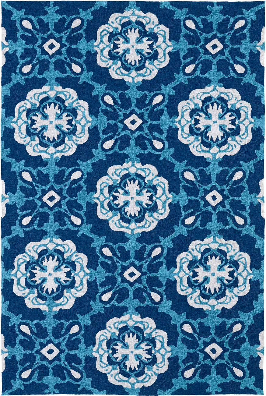 Modern Loom Matira Navy Outdoor Patterned Modern Rug 3