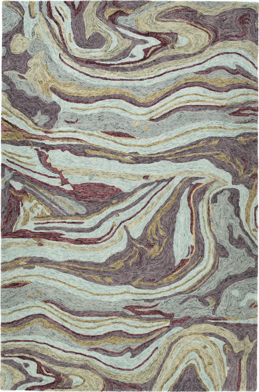 Modern Loom Marble Hand Tufted Aubergine Modern Rug