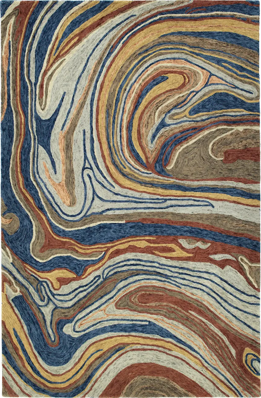 Modern Loom Marble Hand Tufted Multi-Colored Modern Rug