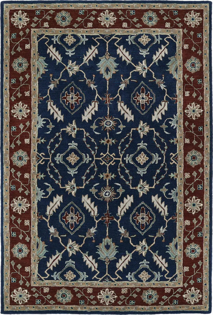 Modern Loom Middleton Hand Tufted Navy Traditional Rug 2