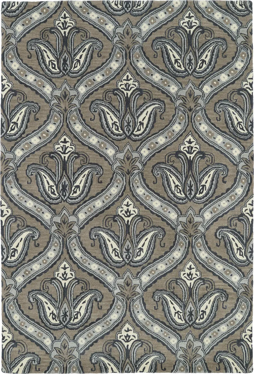 Modern Loom Melange Hand Tufted Dark Taupe Transitional Rug