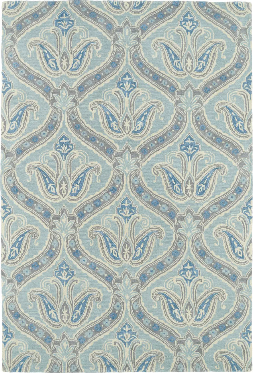 Modern Loom Melange Hand Tufted Spa Blue Transitional Rug