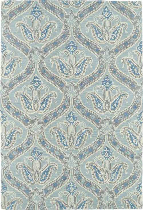 Modern Loom Melange Hand Tufted Spa Blue Transitional Rug