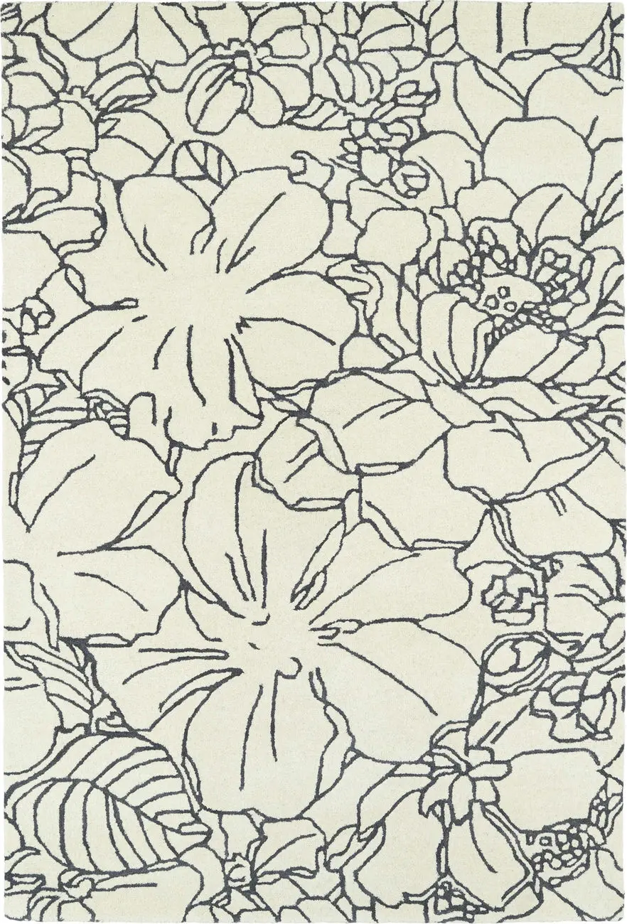 Modern Loom Melange Ivory Floral Contemporary Rug