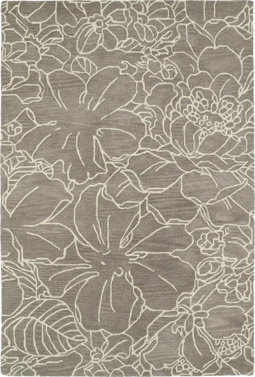 Modern Loom Melange Taupe Floral Contemporary Rug