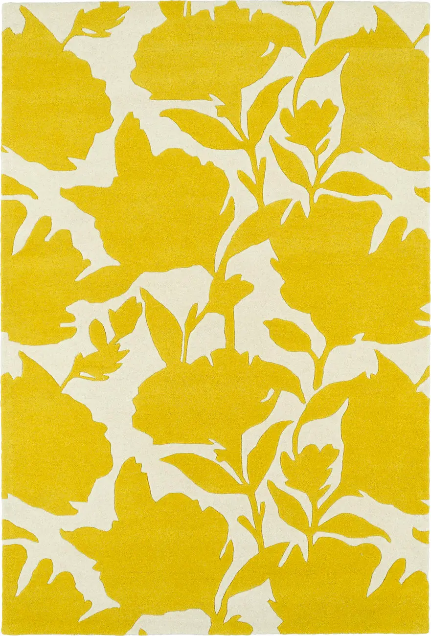 Modern Loom Melange Yellow Floral Contemporary Rug 2