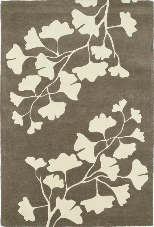 Modern Loom Melange Hand Tufted Grey Floral Contemporary Rug 2