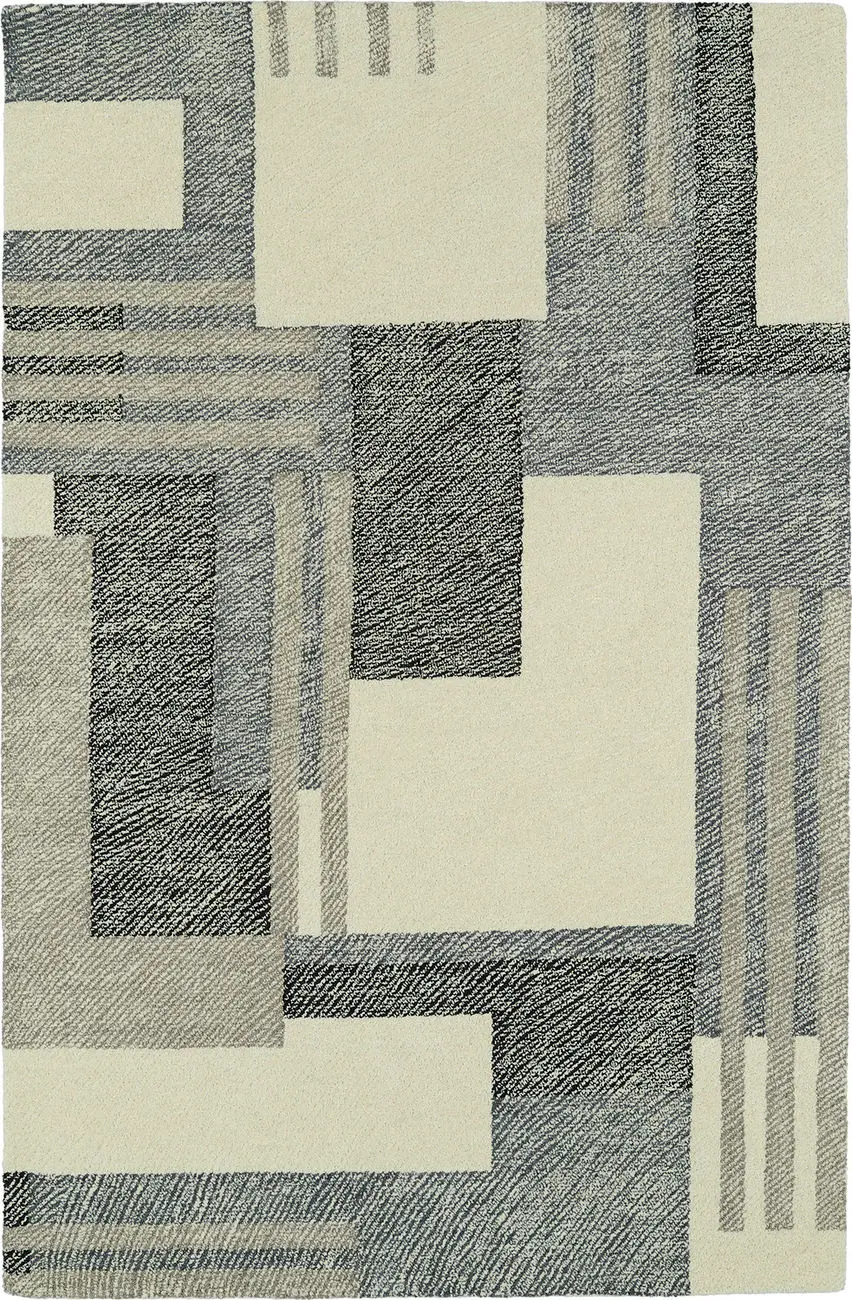 Modern Loom Montage Hand Tufted Ivory Modern Rug