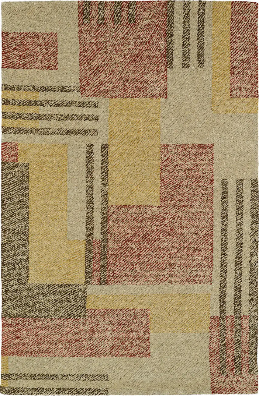Modern Loom Montage Hand Tufted Camel Modern Rug