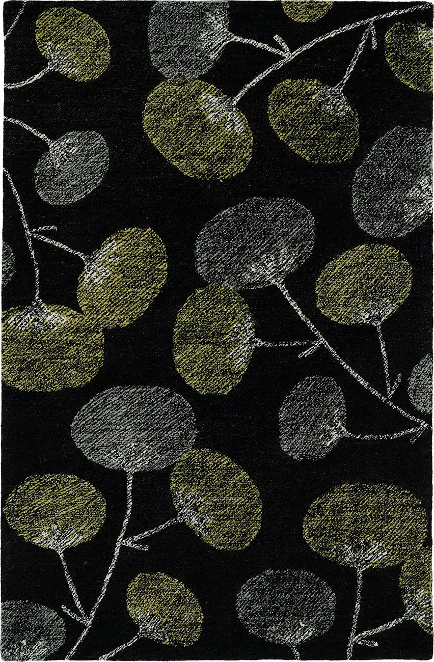 Modern Loom Montage Black Floral Contemporary Rug