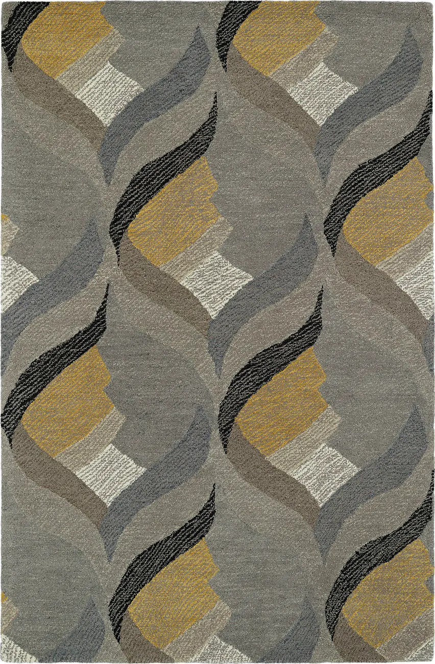 Modern Loom Montage Hand Tufted Grey Modern Rug 2