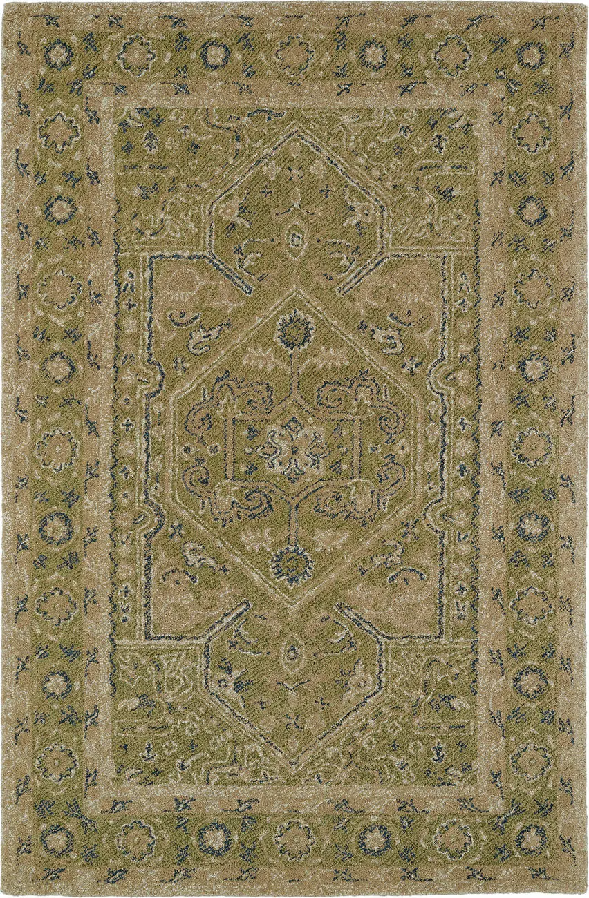 Modern Loom Montage Hand Tufted Green Traditional Rug