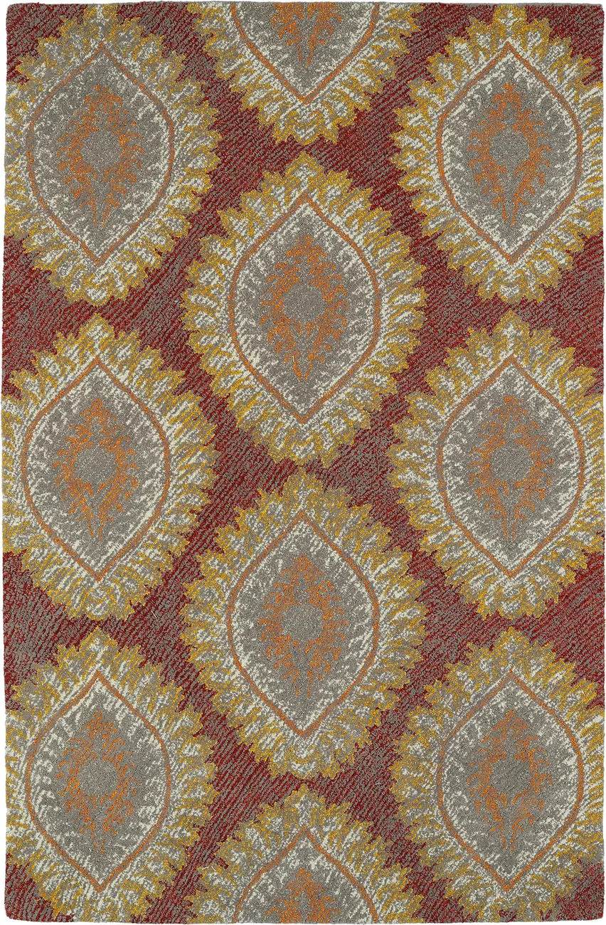 Modern Loom Montage Hand Tufted Red Transitional Rug