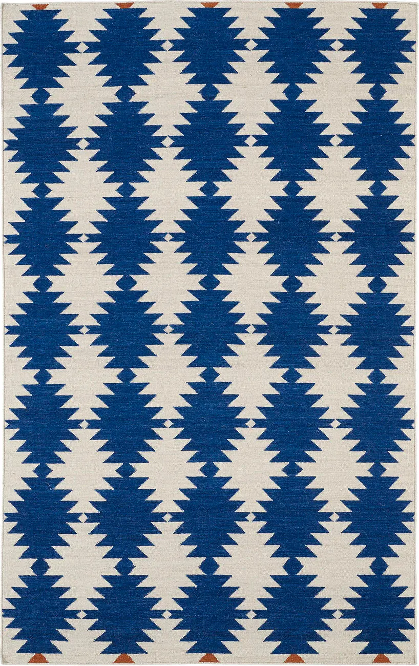 Modern Loom Nomad Flatweave Navy Patterned Modern Rug