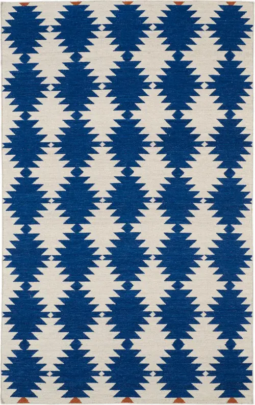 Modern Loom Nomad Flatweave Navy Patterned Modern Rug