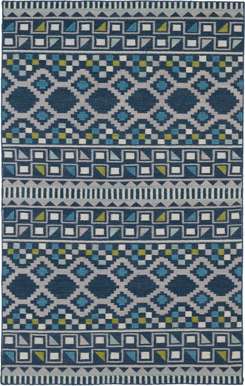 Modern Loom Nomad Turquoise Southwest Contemporary Rug