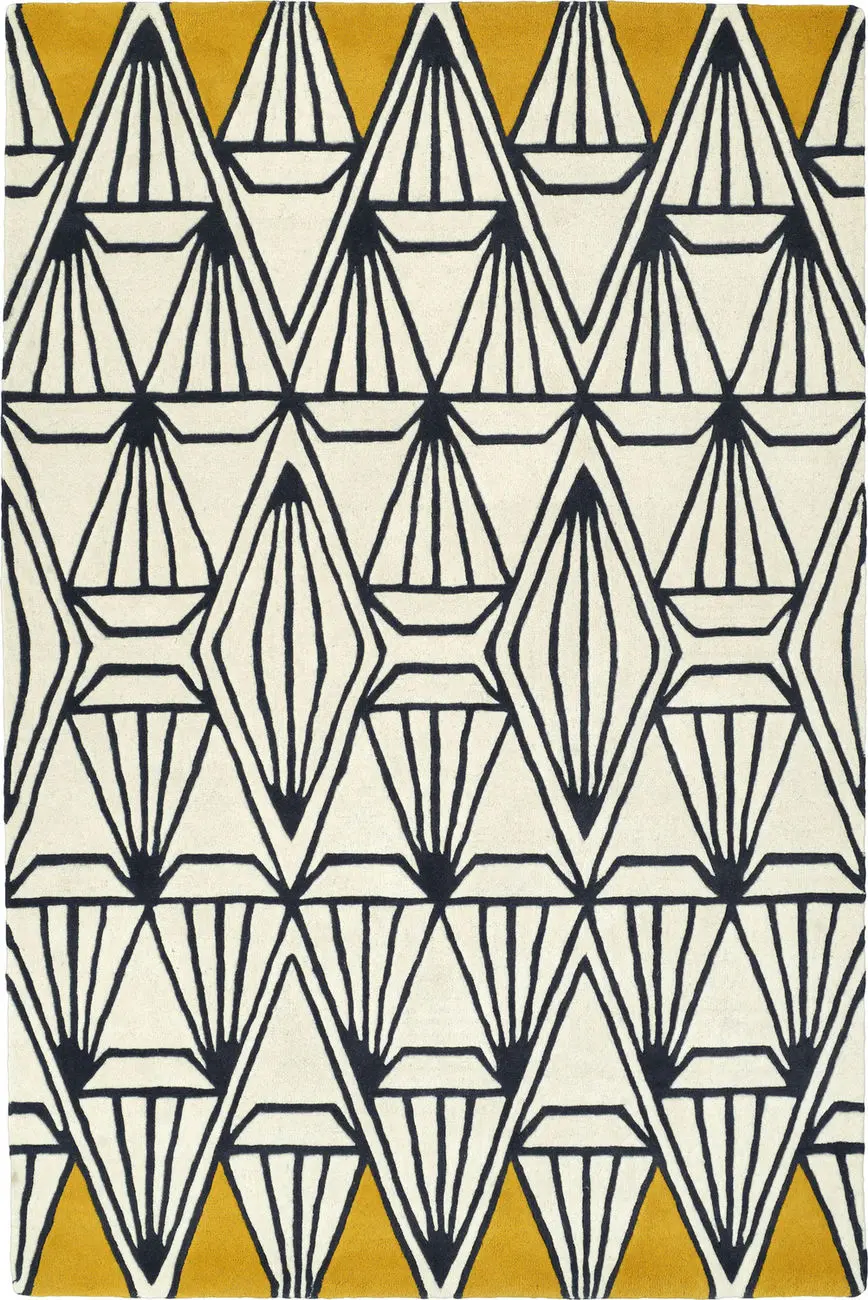 Modern Loom Origami Hand Tufted Ivory Patterned Modern Rug