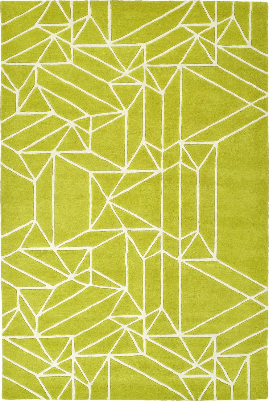 Modern Loom Origami Hand Tufted Lime Green Modern Rug