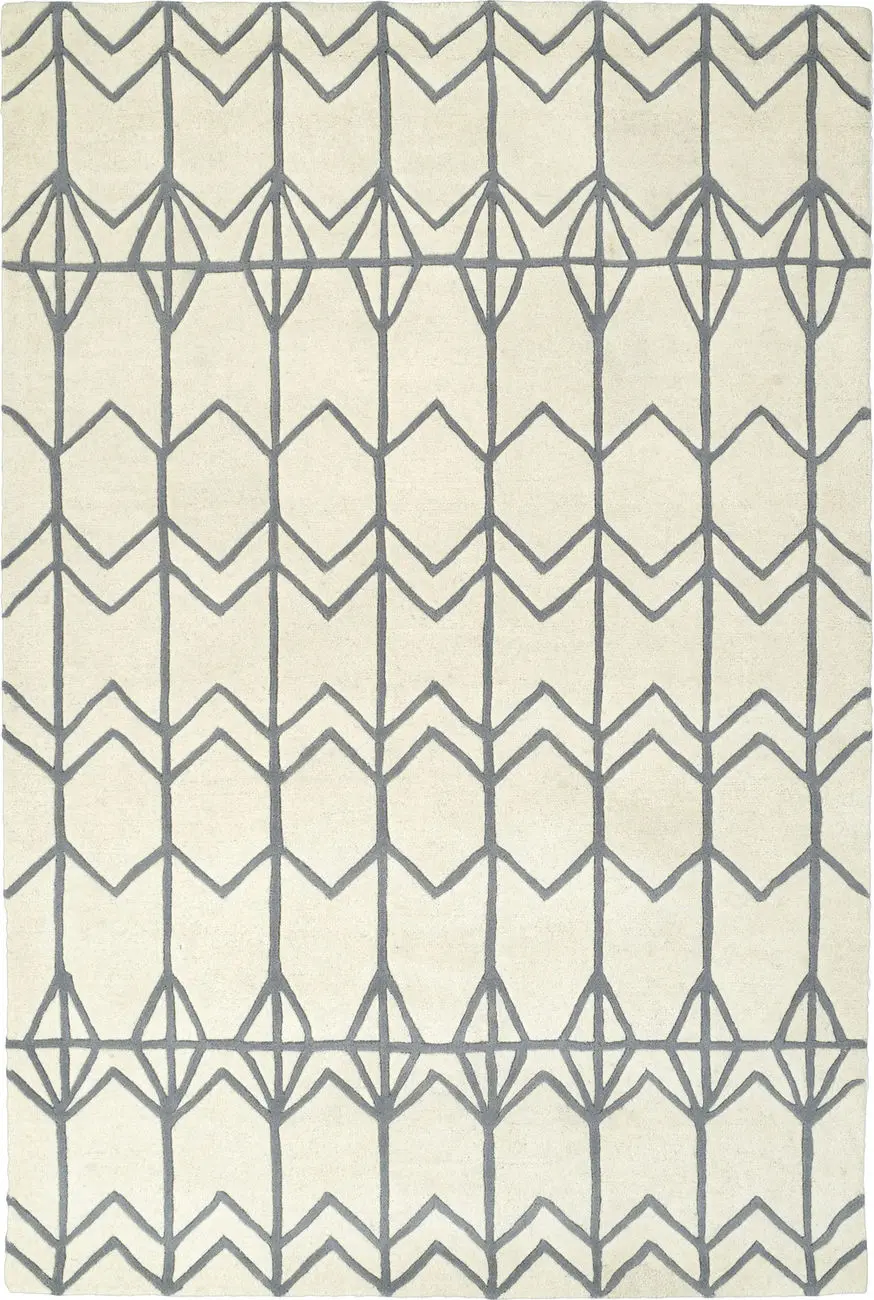 Modern Loom Origami Hand Tufted Ivory Patterned Modern Rug 2