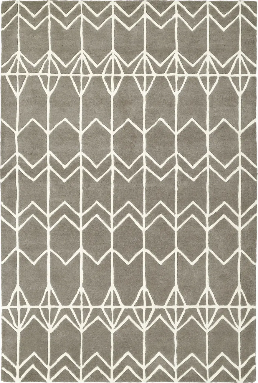 Modern Loom Origami Medium Grey Patterned Modern Rug