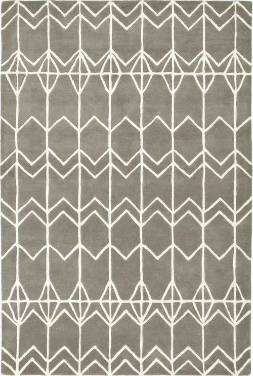 Modern Loom Origami Medium Grey Patterned Modern Rug