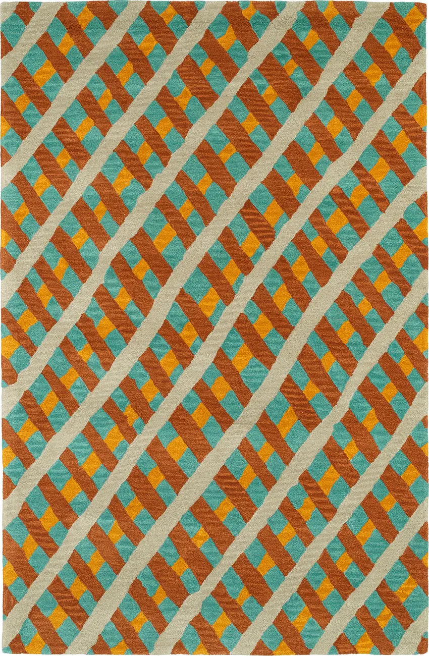 Modern Loom Pastiche Hand Tufted Teal Modern Rug