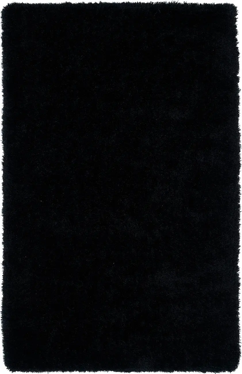Modern Loom Posh Shag Black Solid Modern Rug