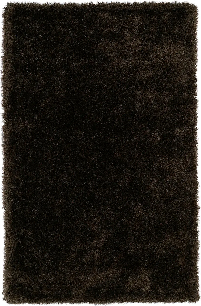 Modern Loom Posh Shag Chocolate Solid Modern Rug