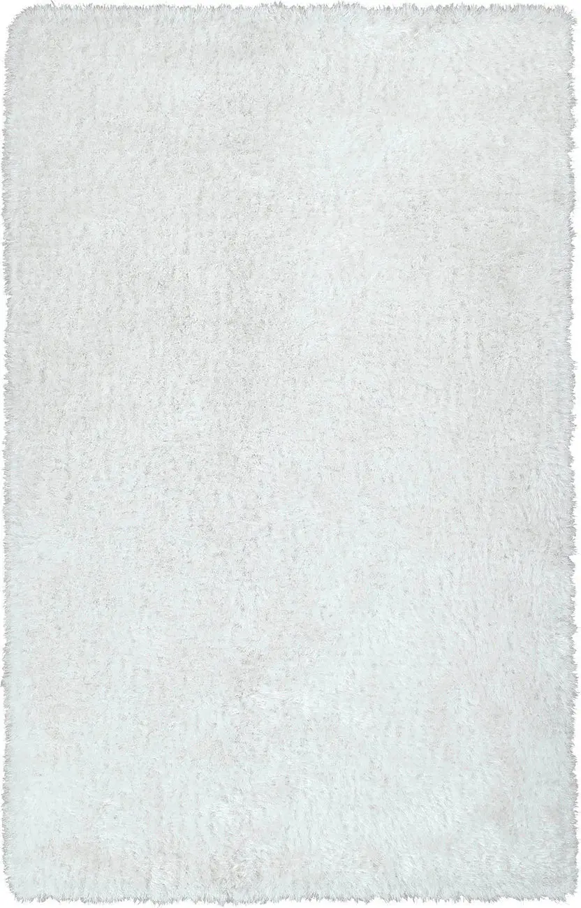 Modern Loom Posh Shag White Solid Modern Rug