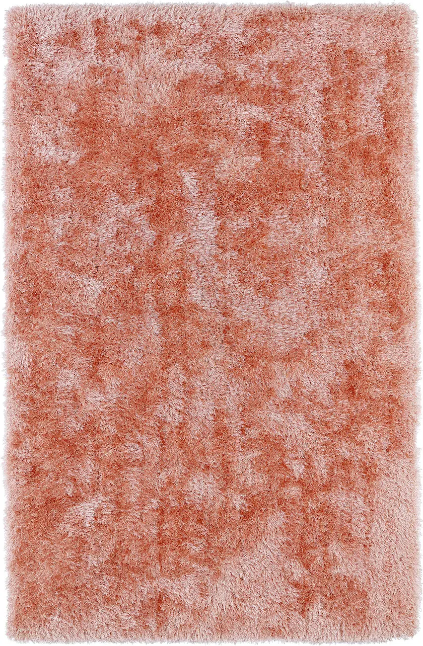 Modern Loom Posh Shag Salmon Solid Modern Rug
