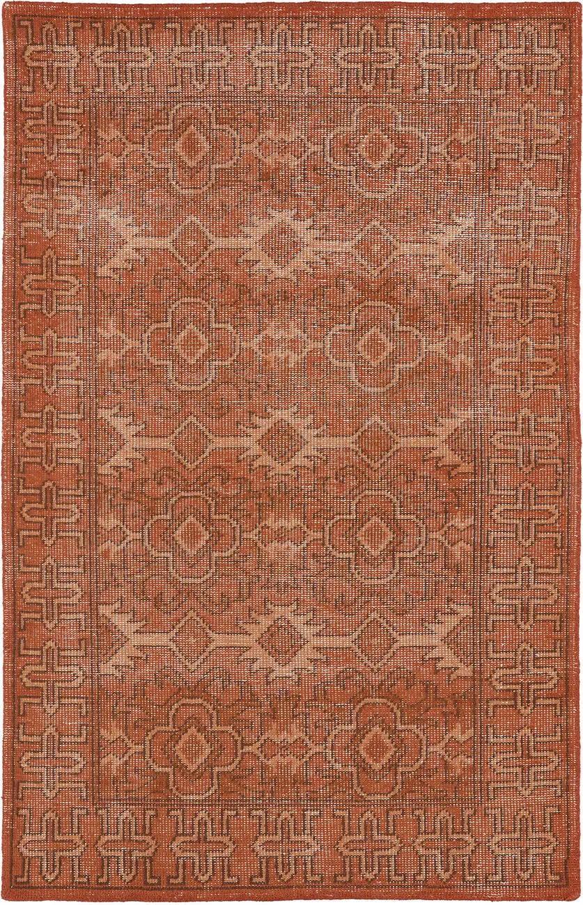 Modern Loom Restoration Hand Knotted Paprika Traditional Rug