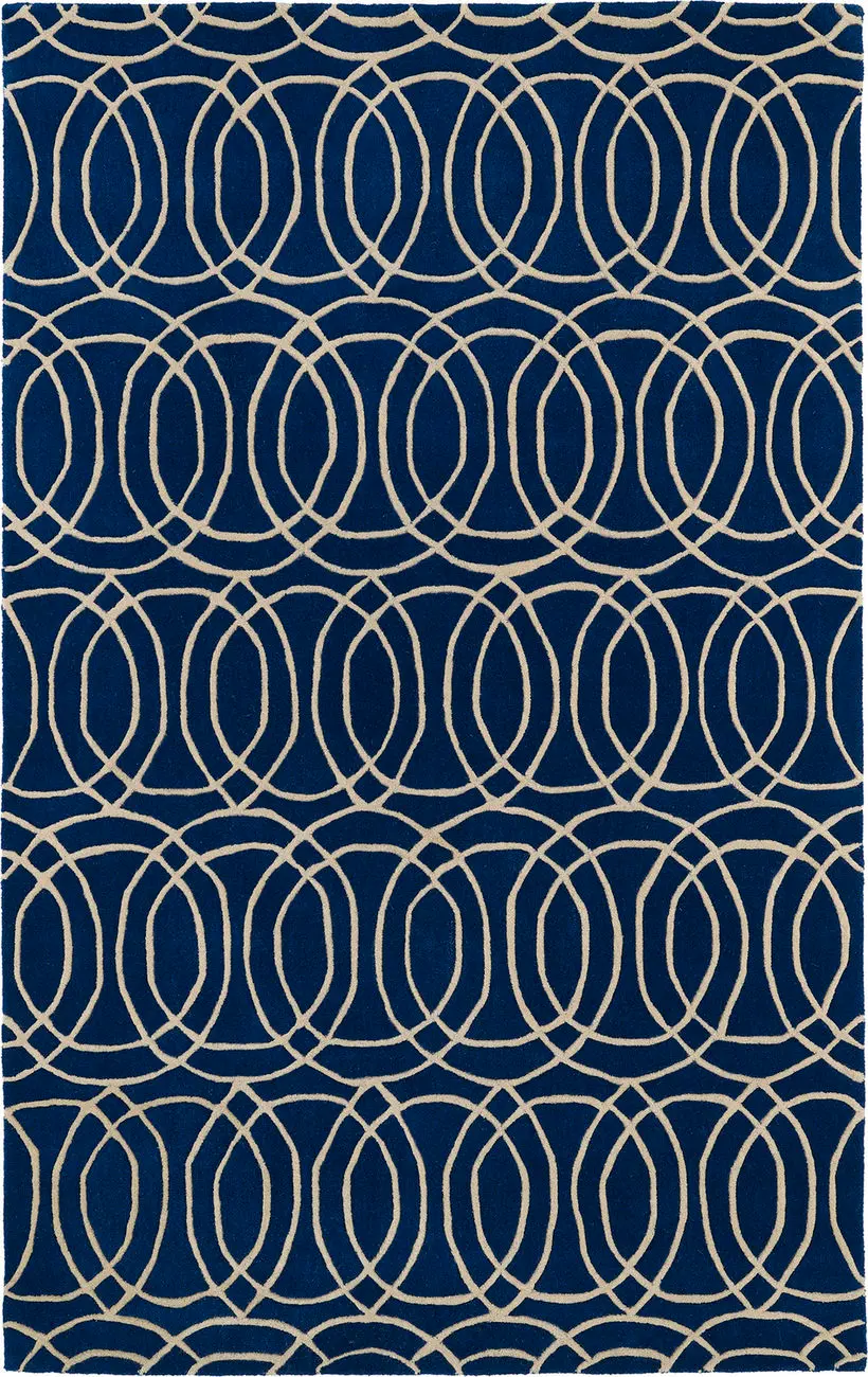 Modern Loom Revolution Hand Tufted Navy Modern Rug