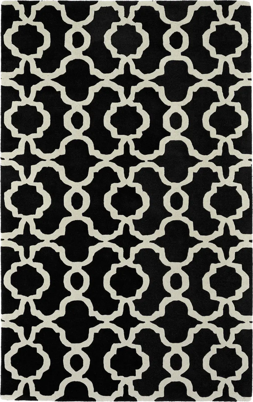 Modern Loom Revolution Black Patterned Modern Rug