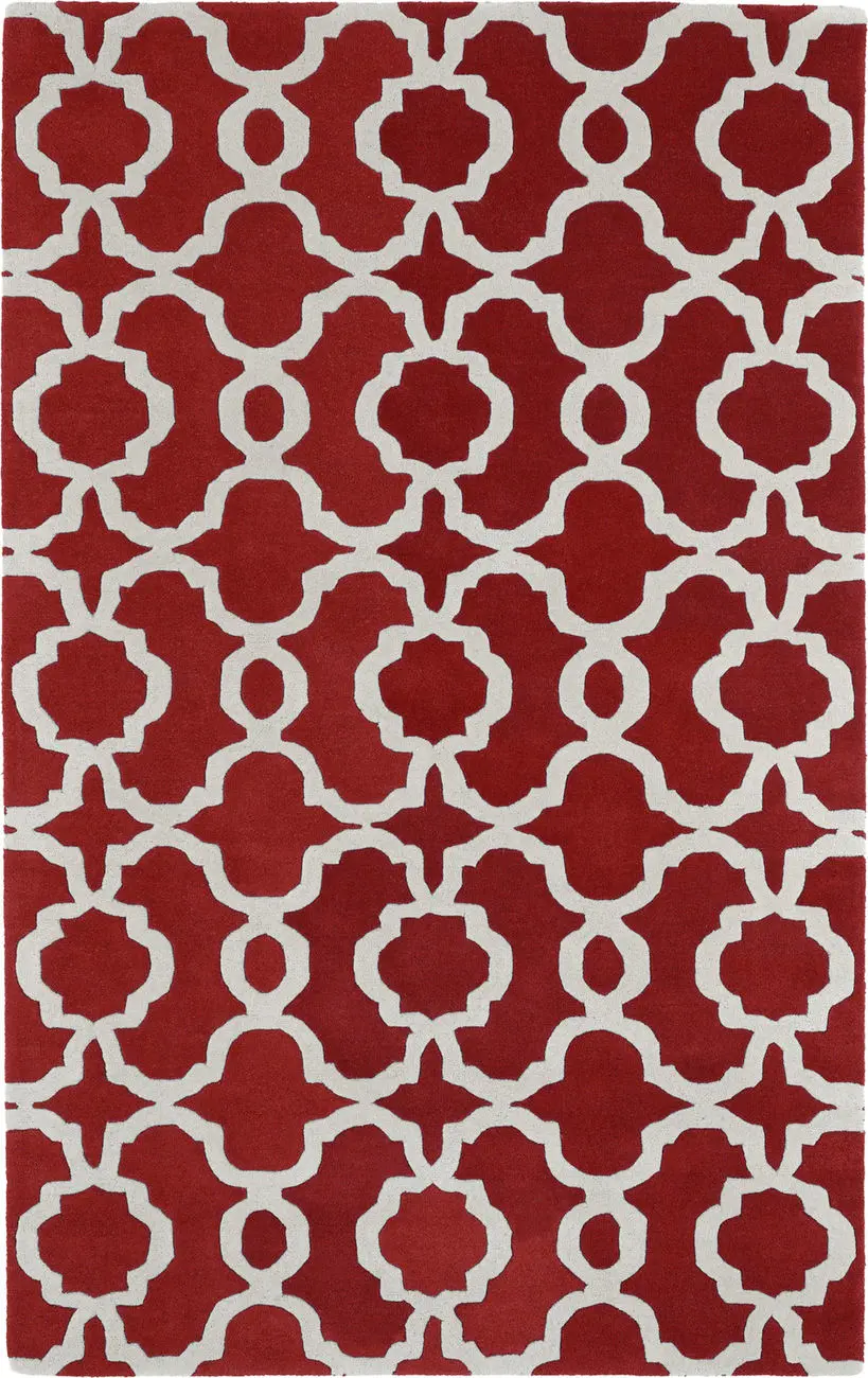 Modern Loom Revolution Hand Tufted Red Patterned Modern Rug
