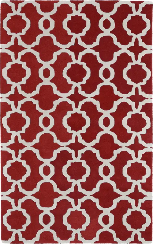 Modern Loom Revolution Hand Tufted Red Patterned Modern Rug