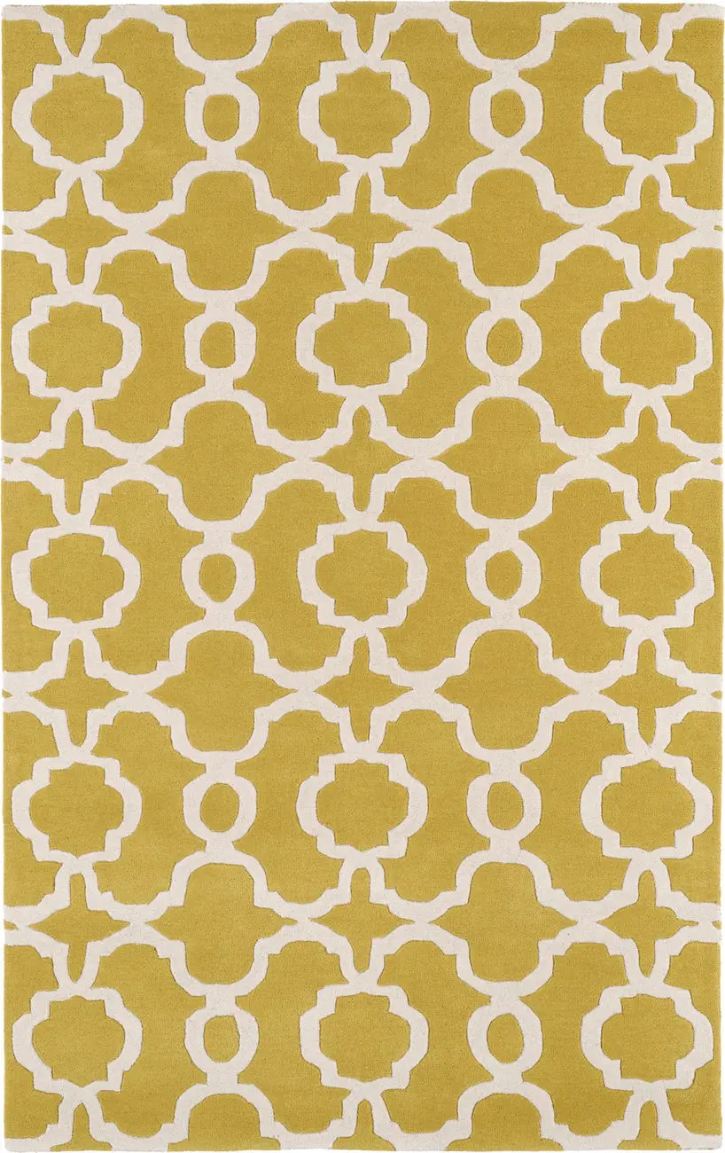 Modern Loom Revolution Yellow Patterned Modern Rug