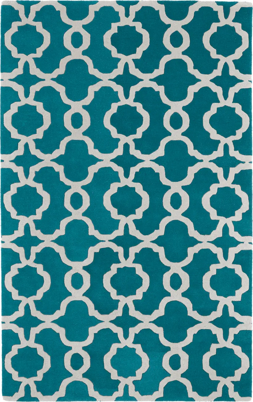 Modern Loom Revolution Teal Patterned Modern Rug